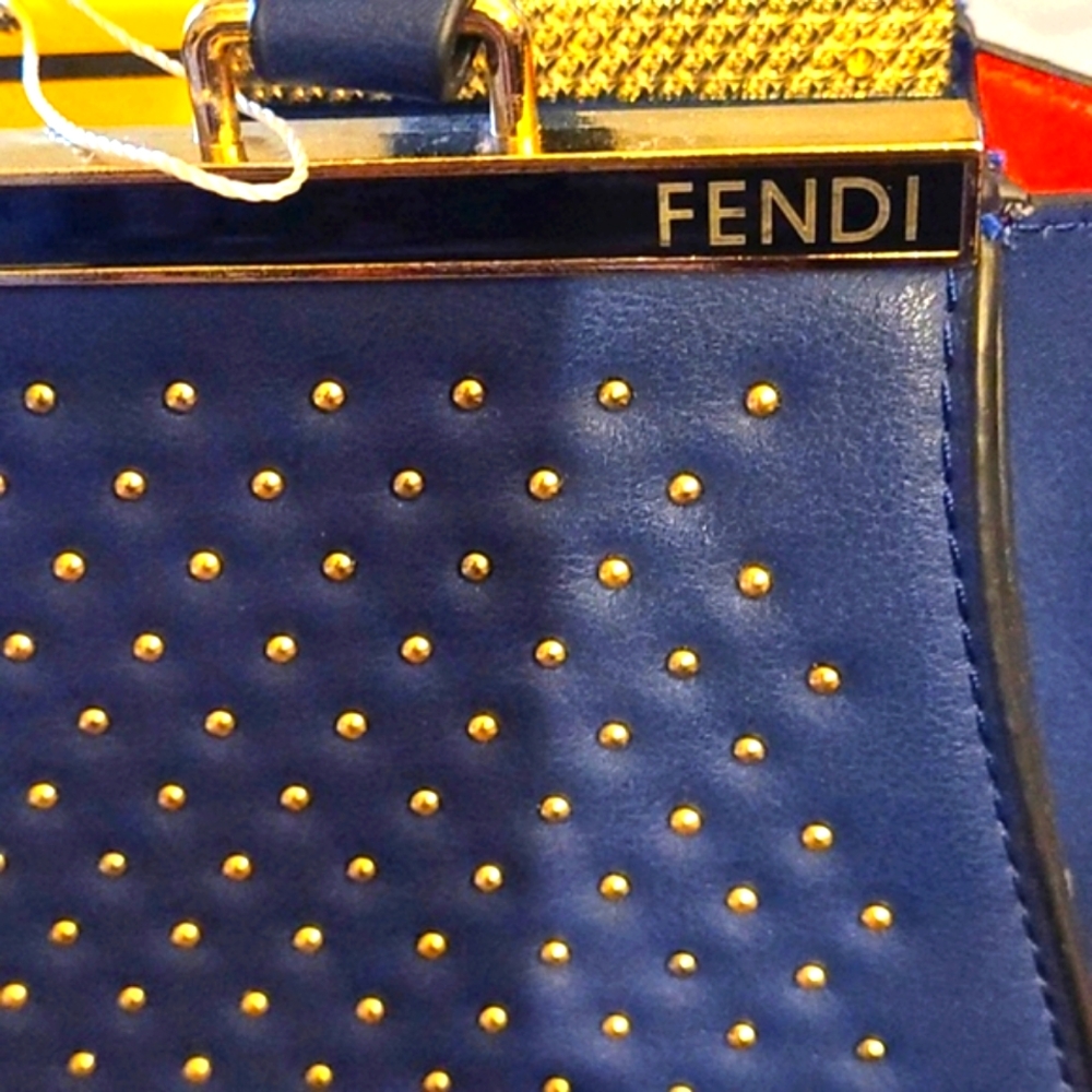 Fendi Navy Blue Studded Women's Bag Free vs. Bag - Picture 2 of 7